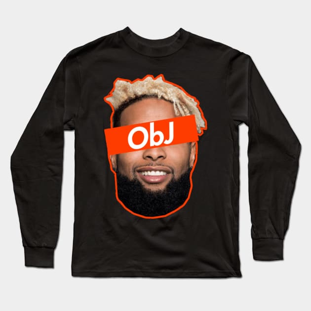 Odell Beckham Jr OBJ - Cleveland Browns Long Sleeve T-Shirt by IveyEricssonArt